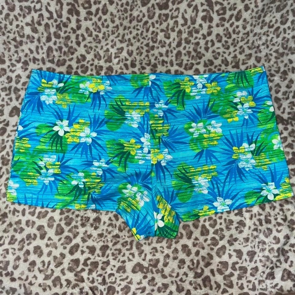 Vintage Catlina tropical island swim boy shorts with original liner 3X